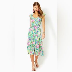 lilly pulitzer Bayleigh Flutter Sleeve Midi Dress